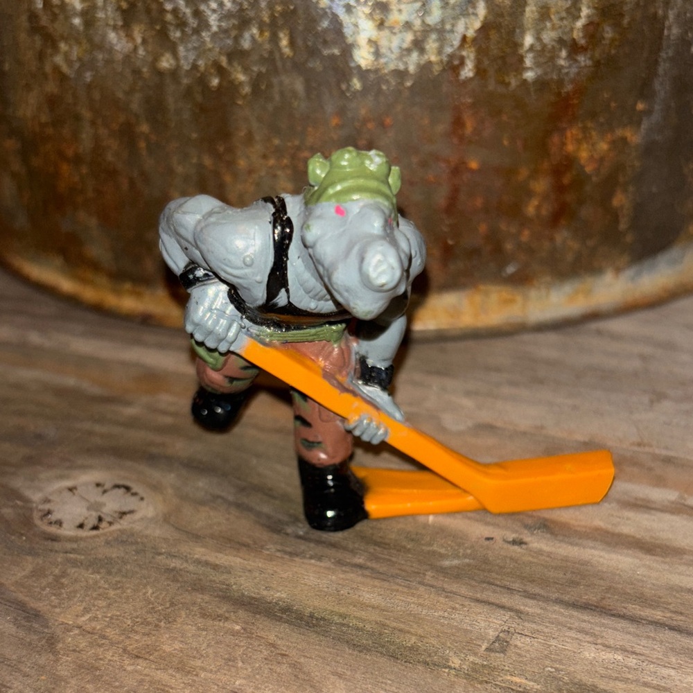 Vintage Remco TMNT Ninja Turtles 1990 Subterranean Sewer Hockey Rocksteady As Is